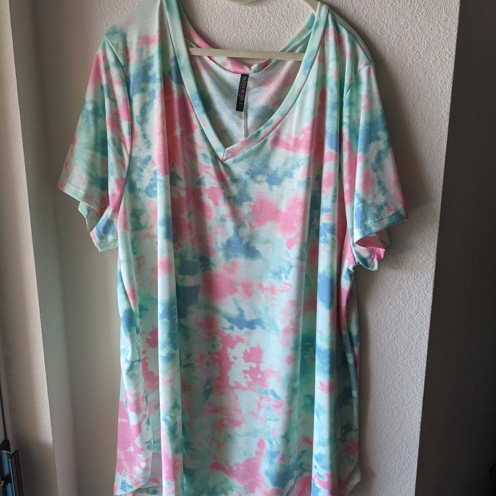 NWOT Glitzy Girlz Tie-dye top
